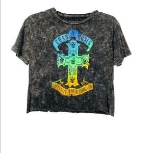 Guns n Roses Faded Grey Crucifix Band Tee NWOT Size Medium